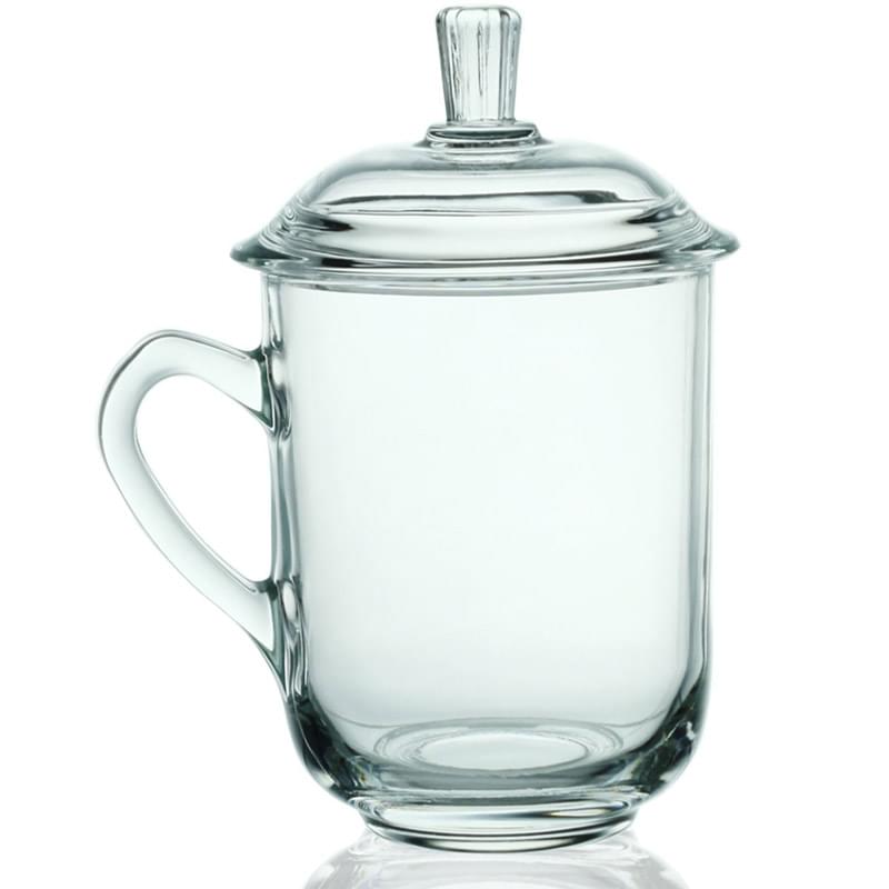 13 oz. Glass Coffee Mugs with Lids