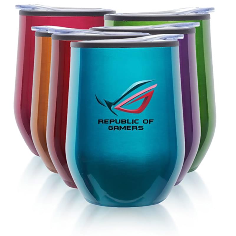 12 oz. Shelby Stemless Glasses W/ Convenient Lid