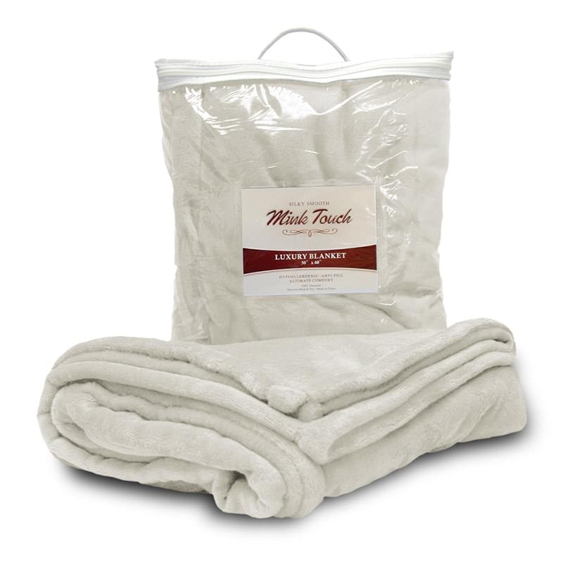 Embroidered Thick 300G Mink Touch Luxury Blankets, 60" X 72"