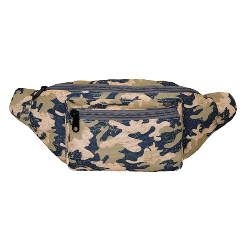 Camouflage Fanny Pack w/ 2 Zipper 13"W x 5"H x 3"D Waist Bag