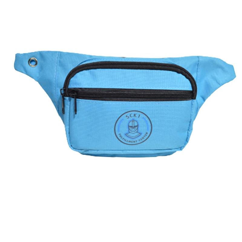 600D Polyester Fanny Pack w/ 3 Zippers 13.4"W X 6"H X 3.75"D