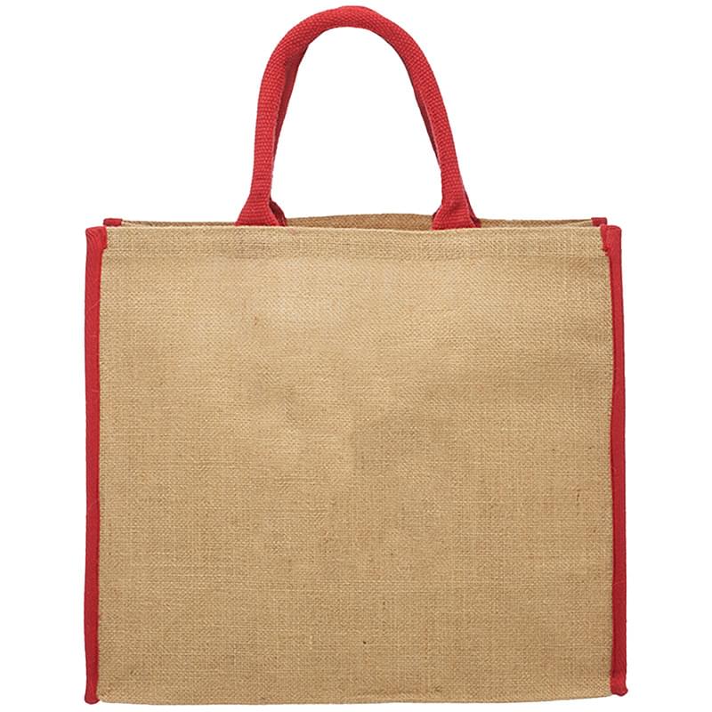 Laminated Eco Friendly Jute Bags W/ Gusset (15" x 14" x7")