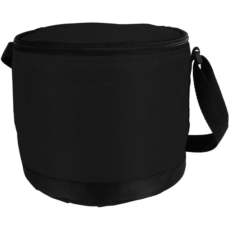 Round Cooler 6-Can Foil Inner Lining Zipper Insulated Bag