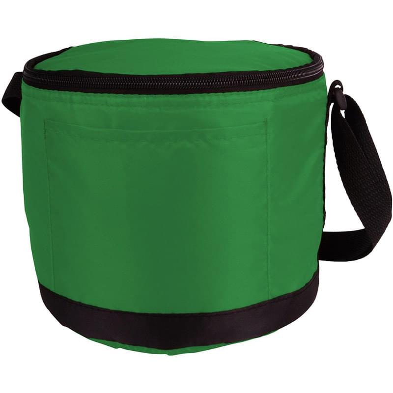Round Cooler 6-Can Foil Inner Lining Zipper Insulated Bag