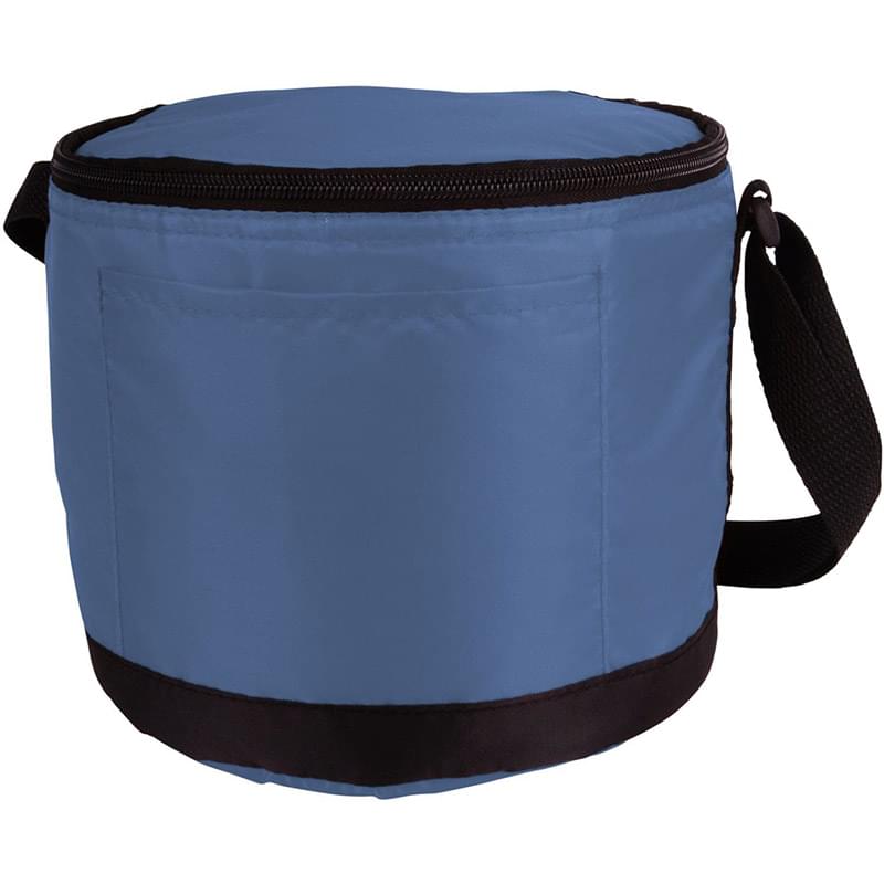 Round Cooler 6-Can Foil Inner Lining Zipper Insulated Bag