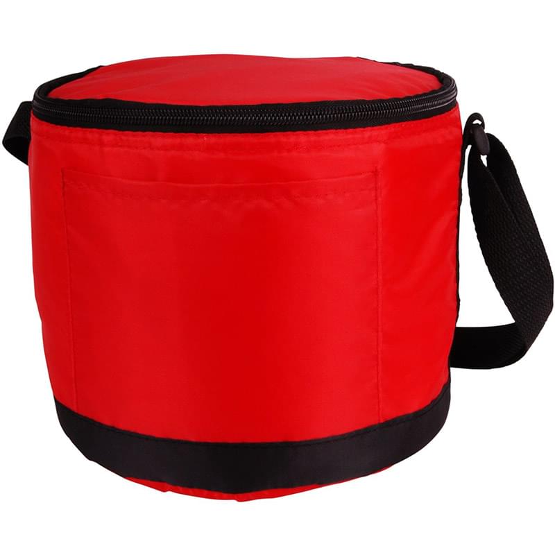 Round Cooler 6-Can Foil Inner Lining Zipper Insulated Bag