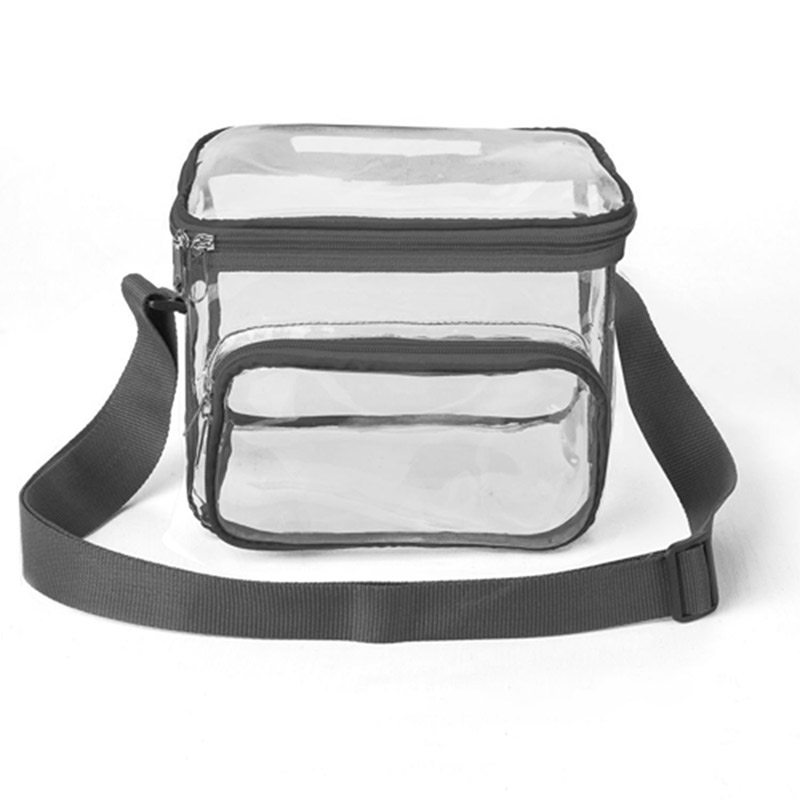 Stadium Approved Clear PVC Transparent Lunch Bag with Front Zipper Pocket
