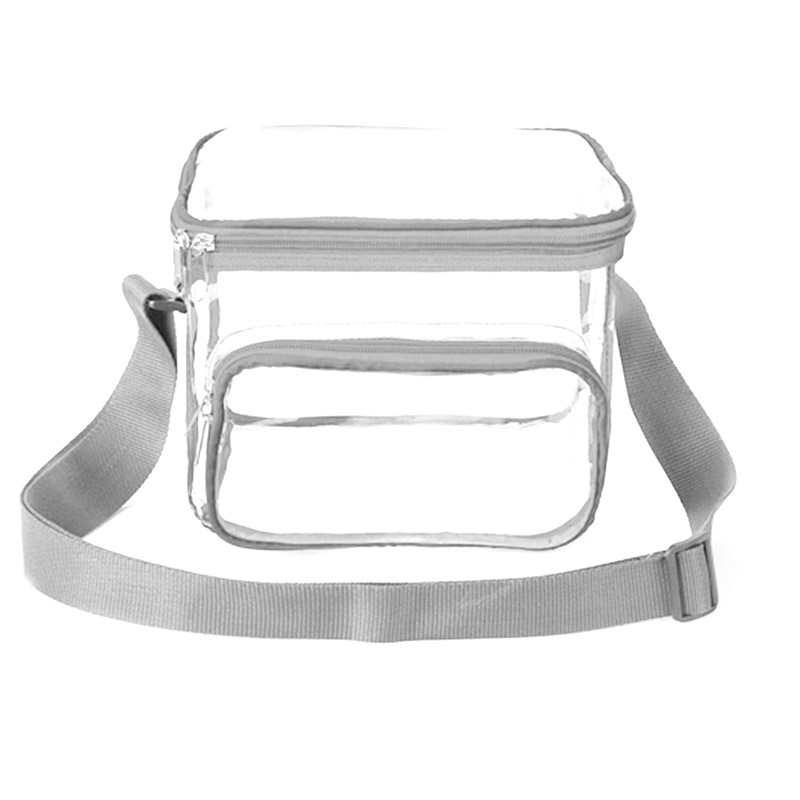 Stadium Approved Clear PVC Transparent Lunch Bag with Front Zipper Pocket