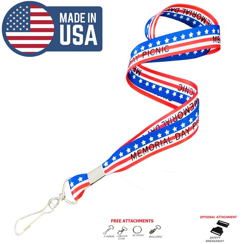 3/4" Full Color Sublimation USA Made Lanyard