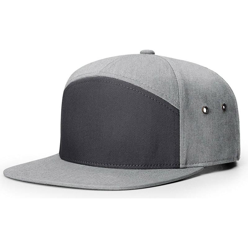 Premium 7-Panel Hat Flat Bill Baseball Cap with Snapback Closure