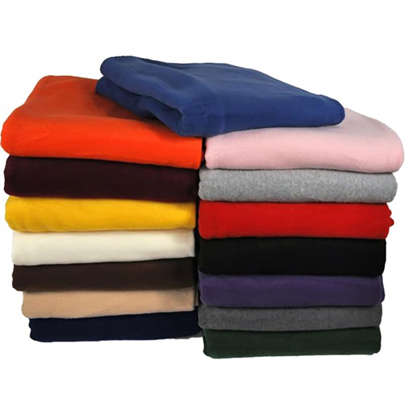 260 GSM Polar Fleece Throw Blanket with Matching Whipstitch Trim 50"x 60"
