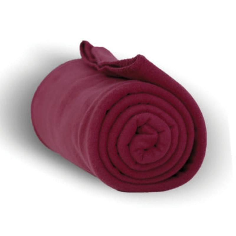 260 GSM Polar Fleece Throw Blanket with Matching Whipstitch Trim 50"x 60"