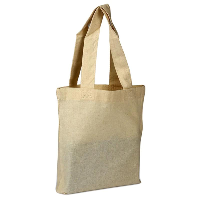 100% Cotton Canvas Sheeting Medium Tote Bag w/ Gusset USA Decorated (6" x 6")