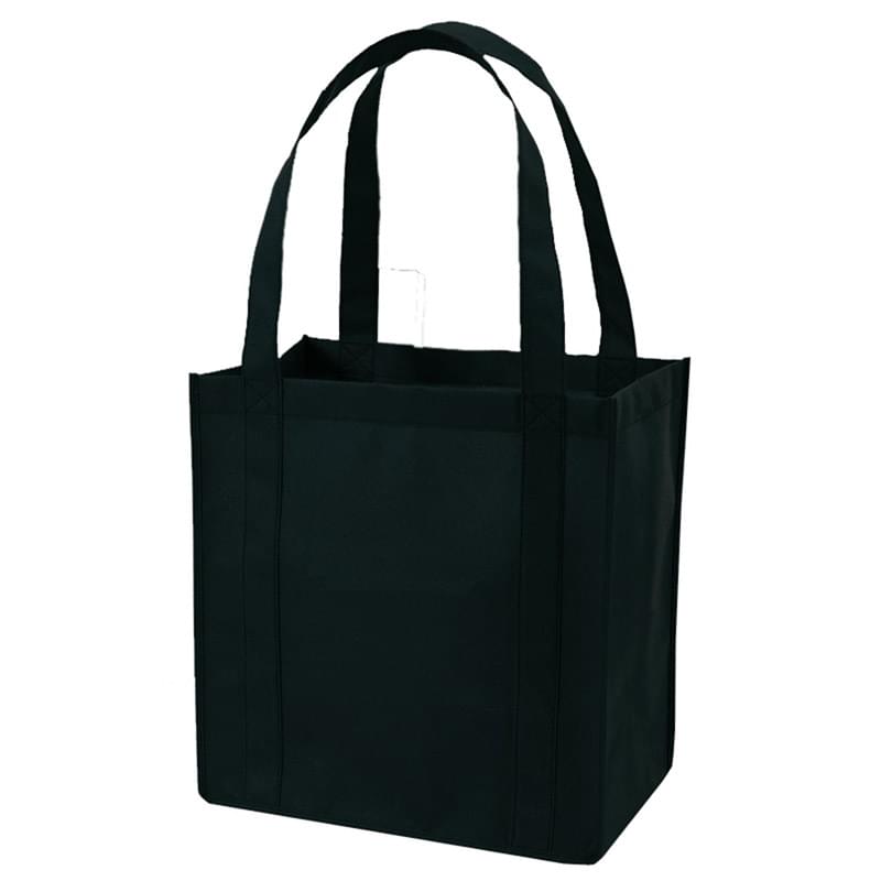 Non-Woven Shopping Tote Bag W/ Gusset & Plastic Bottom USA Decorated (12.5" x 13.5" x 8.5")