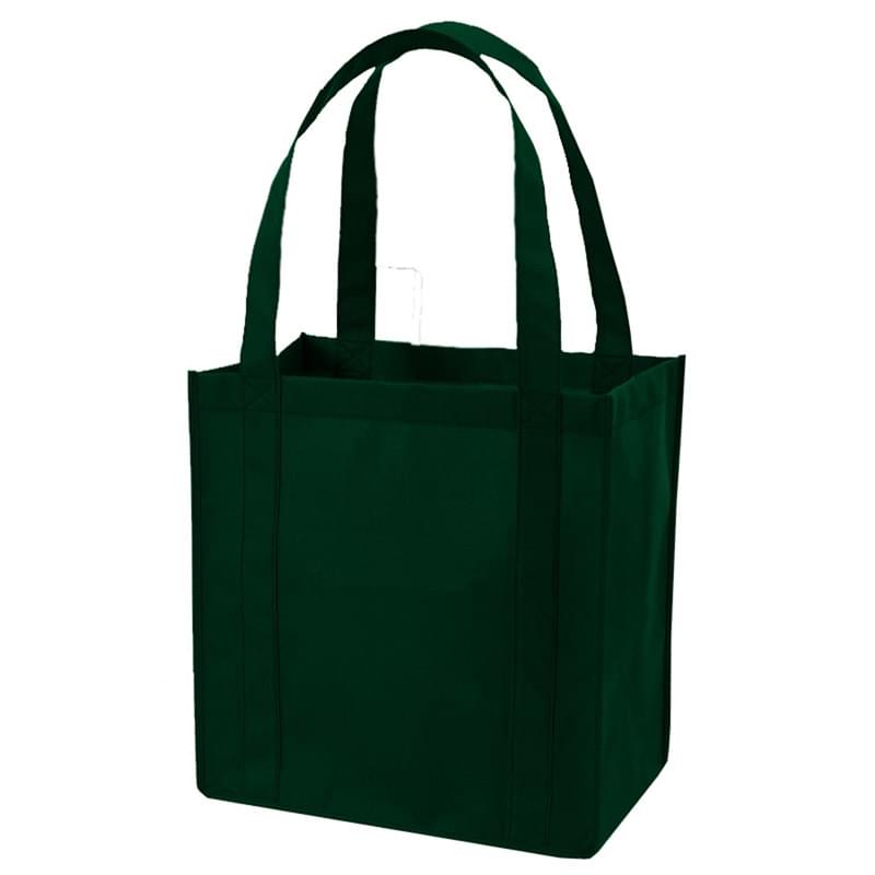 Non-Woven Shopping Tote Bag W/ Gusset & Plastic Bottom USA Decorated (12.5" x 13.5" x 8.5")