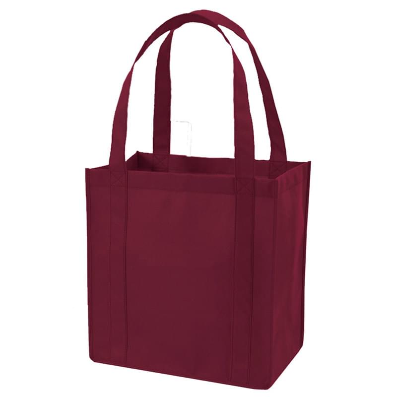 Non-Woven Shopping Tote Bag W/ Gusset & Plastic Bottom USA Decorated (12.5" x 13.5" x 8.5")