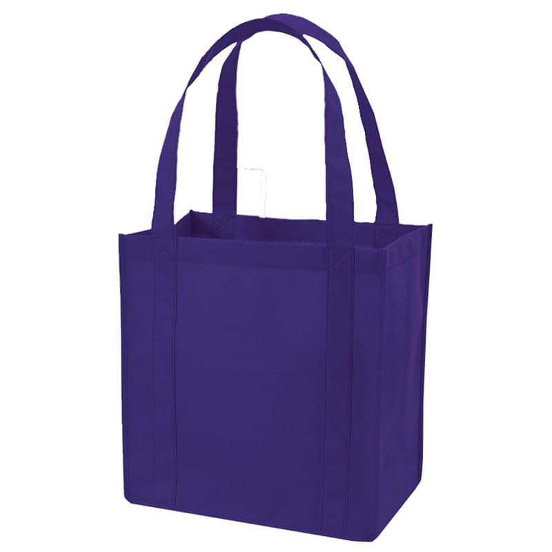Non-Woven Shopping Tote Bag W/ Gusset & Plastic Bottom USA Decorated (12.5" x 13.5" x 8.5")