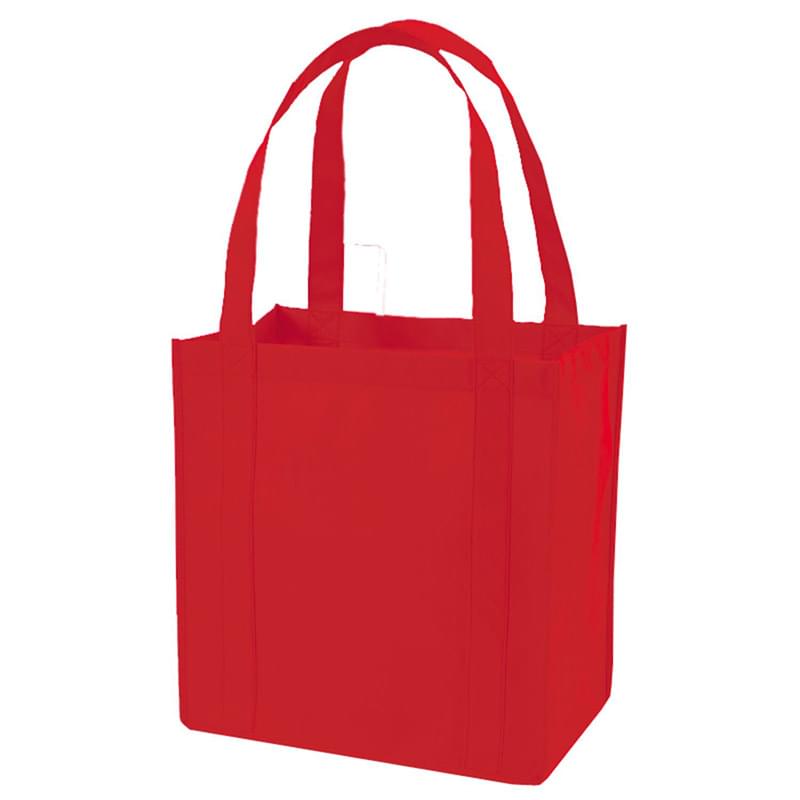 Non-Woven Shopping Tote Bag W/ Gusset & Plastic Bottom USA Decorated (12.5" x 13.5" x 8.5")