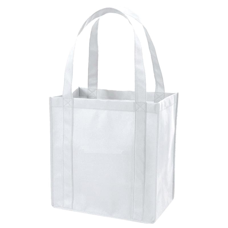Non-Woven Shopping Tote Bag W/ Gusset & Plastic Bottom USA Decorated (12.5" x 13.5" x 8.5")