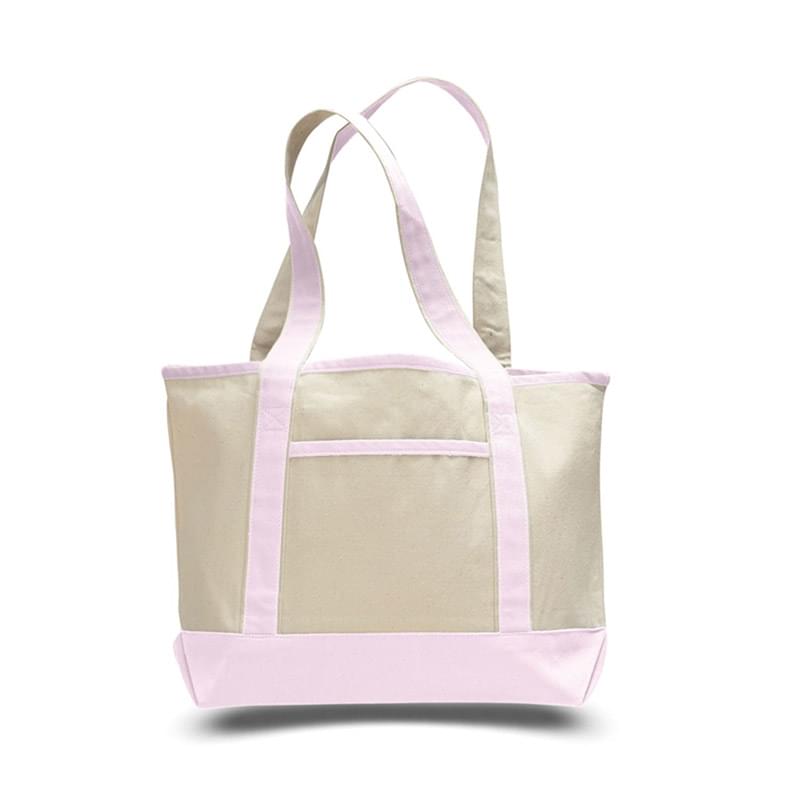 Small Deluxe Shopping Cotton Canvas Tote Bag USA Decorated (18.5" x 12")