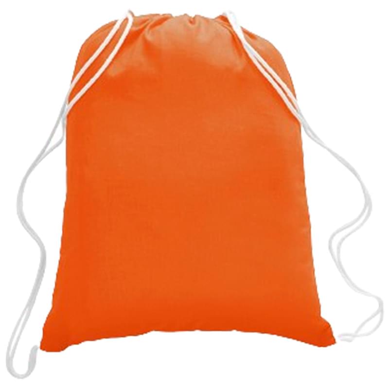 100% Cotton Drawstring Backpack USA Decorated (14" x 18")