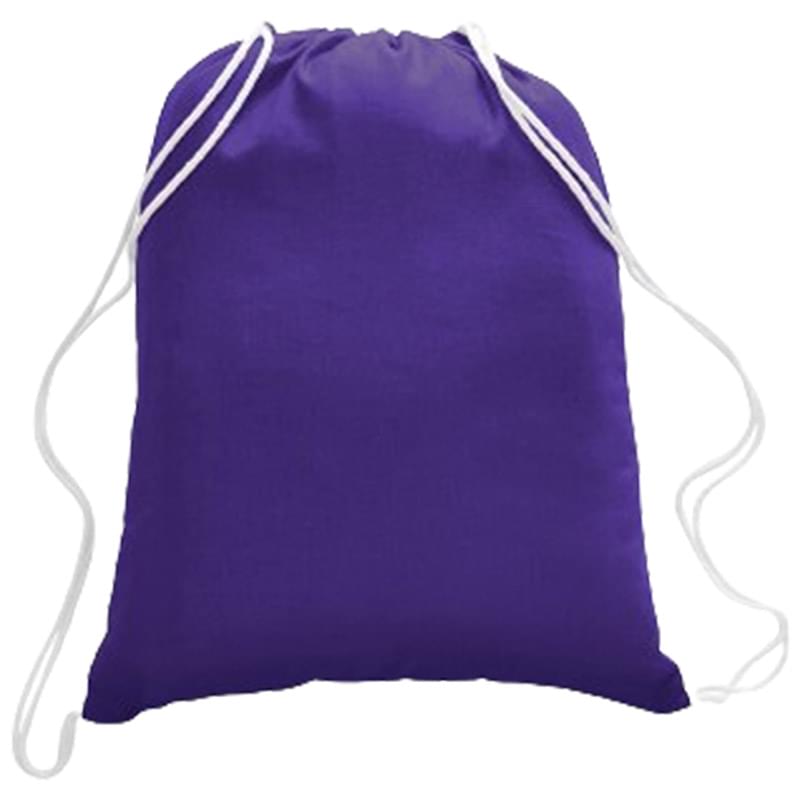 100% Cotton Drawstring Backpack USA Decorated (14" x 18")