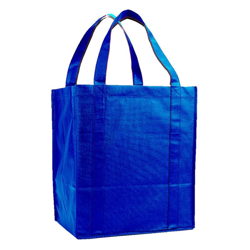 100 GSM Heavy Duty Non-Woven W/ Gusset Jumbo Grocery Bag USA Decorated (13" x 15" x 10")