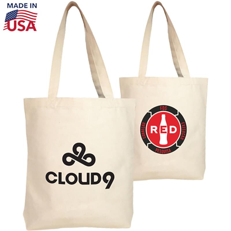 100% USA-Made 10 oz. Cotton Canvas Heavyweight Tote Bag W/ Gusset (13" x12.5" x3")