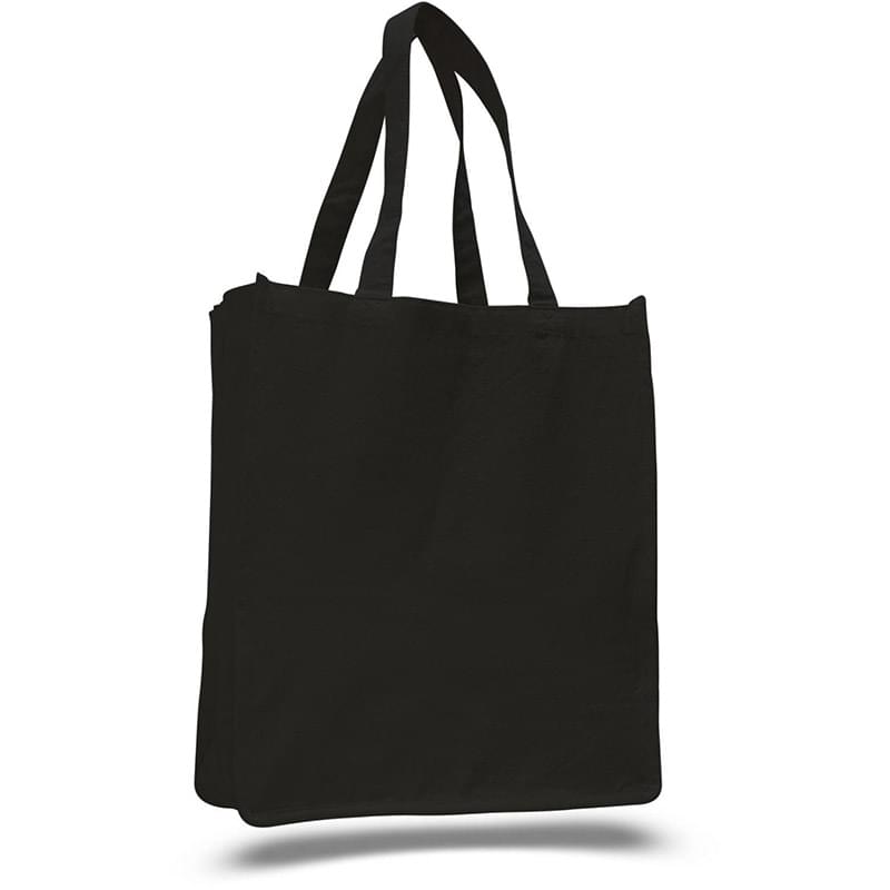 LARGE BOOK COTTON CANVAS TOTE BAG W/ REINFORCED SIDES 14"W X 17"H X 7"G