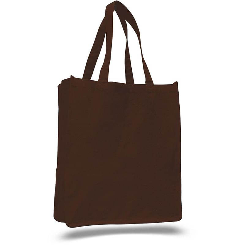 LARGE BOOK COTTON CANVAS TOTE BAG W/ REINFORCED SIDES 14"W X 17"H X 7"G