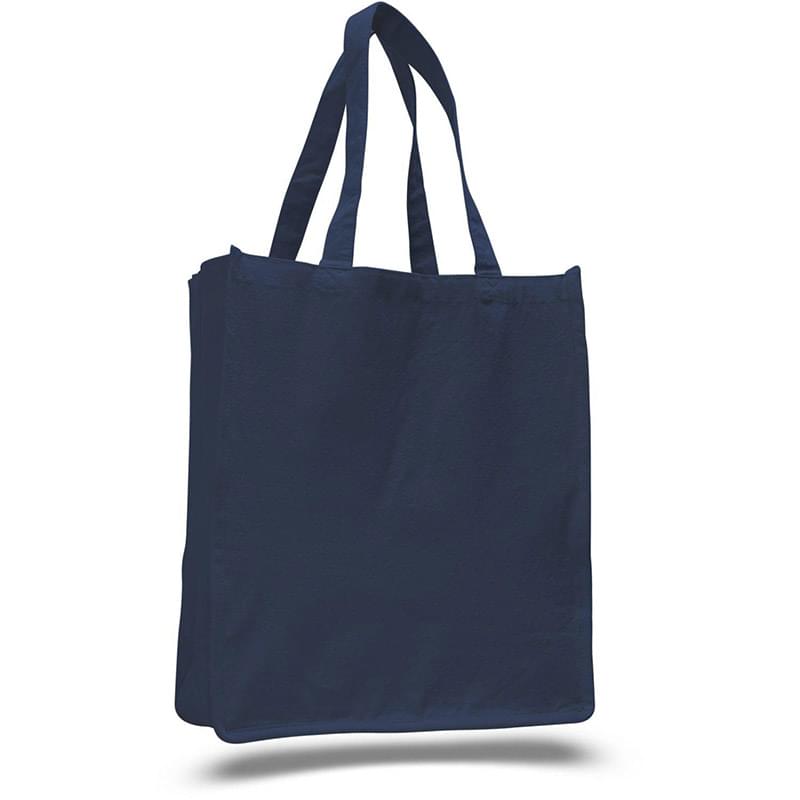 LARGE BOOK COTTON CANVAS TOTE BAG W/ REINFORCED SIDES 14"W X 17"H X 7"G