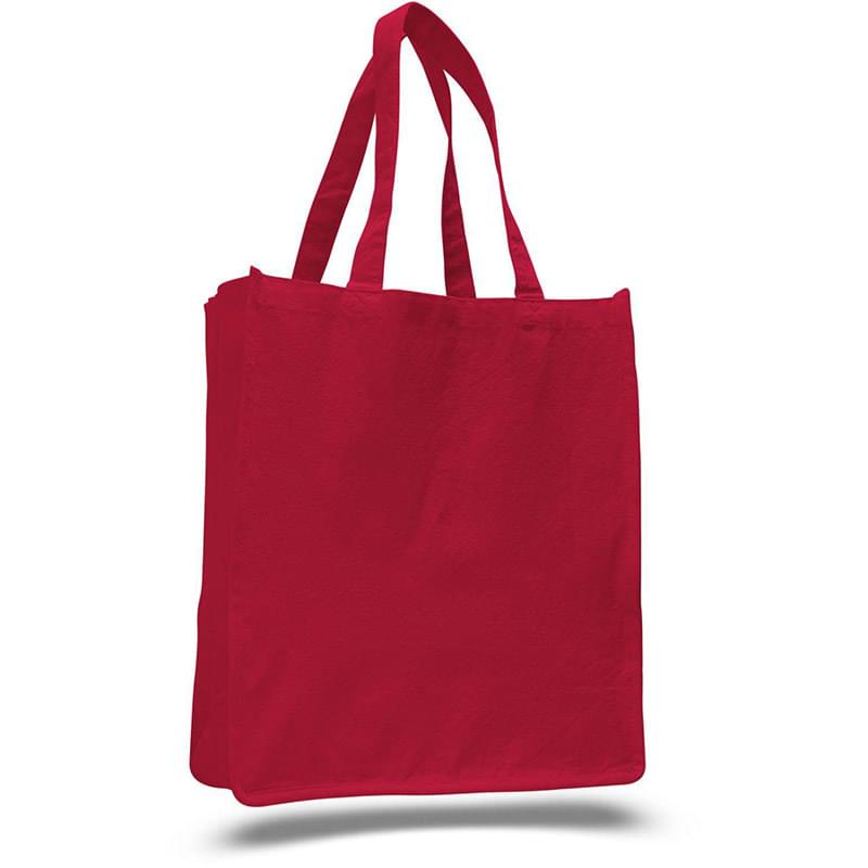 LARGE BOOK COTTON CANVAS TOTE BAG W/ REINFORCED SIDES 14"W X 17"H X 7"G