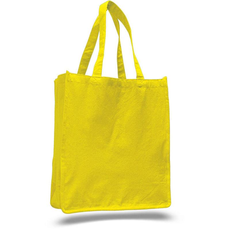 LARGE BOOK COTTON CANVAS TOTE BAG W/ REINFORCED SIDES 14"W X 17"H X 7"G