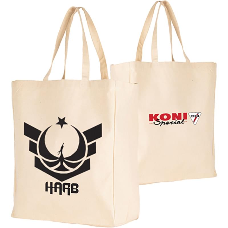 GROCERY TOTE - 12 OZ. COTTON CANVAS TOTE BAG 15"W X 18"H X 6"G