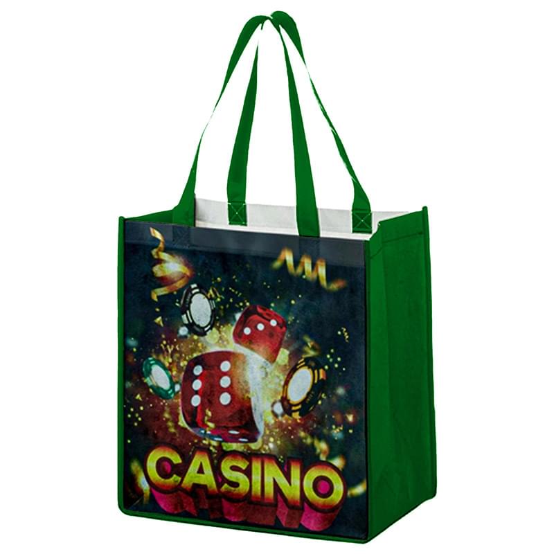 Sublimated PET Non-Woven Shopping Tote Bag w/ Gusset - 2 Sided (12" x 13" x 8")