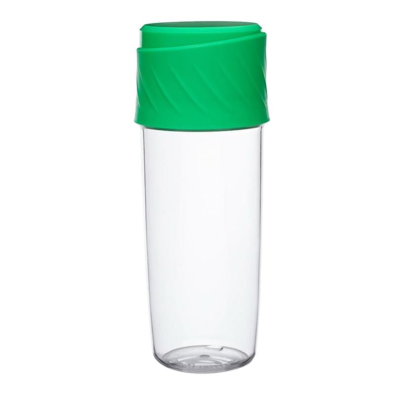 16 oz. BPA Free Dual Sip-N-Snack Plastic Sports Water Bottle