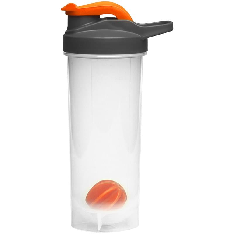 Gym Water Bottles - 24 oz. Shaker Bottle w/ Mixer & Handle