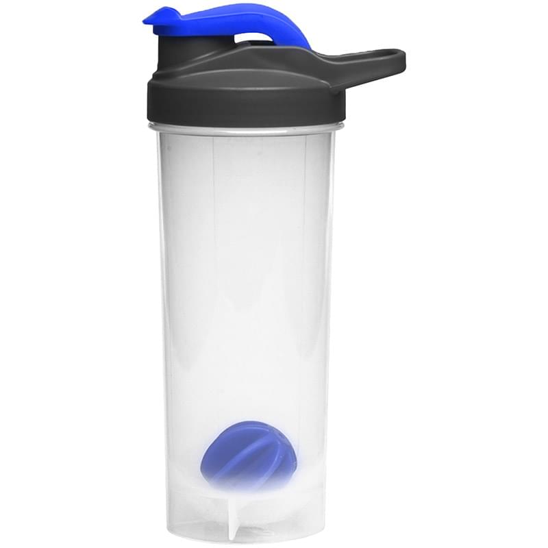 Gym Water Bottles - 24 oz. Shaker Bottle w/ Mixer & Handle
