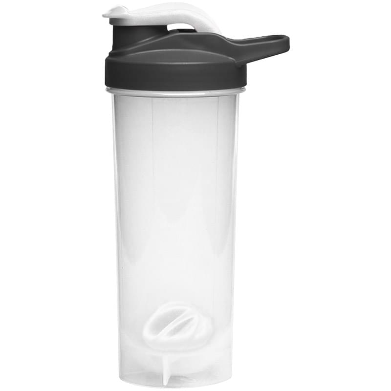Gym Water Bottles - 24 oz. Shaker Bottle w/ Mixer & Handle