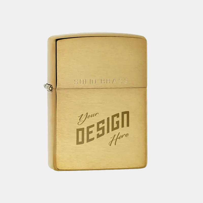 Zippo® USA-Made Windproof Classic Brushed Brass Lighter