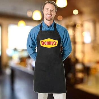 7.5 oz. Wide Bib Butcher Apron w/ Custom Logo Full Length Apron USA Decorated (28" x 34")