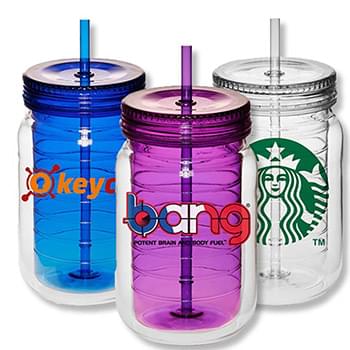 18 oz Classic Acrylic Tumbler w/ Matching Lid & Straw Custom