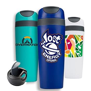 16 oz Travel Tumbler Mug w/ Snap Seal Top & Custom Imprint