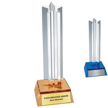 7.5" Golden Glow Column Acrylic Star Award