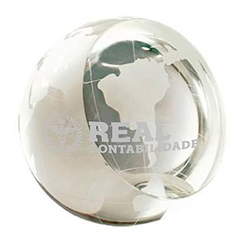 4" Crystal Globe Paperweight Award