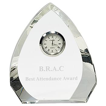 Clear Crystal Arch Clock Award
