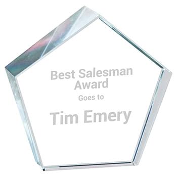 Crystal Pentagon Paperweight Award