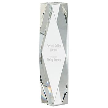 Clear Crystal Facet Tower Award
