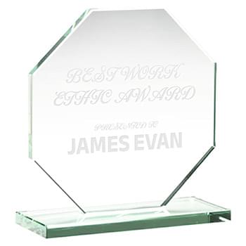 7.5" Octagon Jade Glass Award