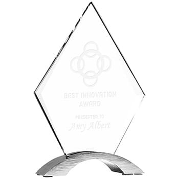 8.5" Diamond Cosmic Glass with Silver Base Award